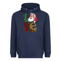 Navy Love With Santa Portrait Heavyweight Hoodie - BundleAndBundleShop