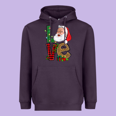 Love With Santa Portrait Heavyweight Hoodie Designed By Bundleandbundleshop