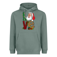 Sage Love With Santa Portrait Heavyweight Hoodie - BundleAndBundleShop