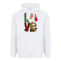 White Love With Santa Portrait Heavyweight Hoodie - BundleAndBundleShop