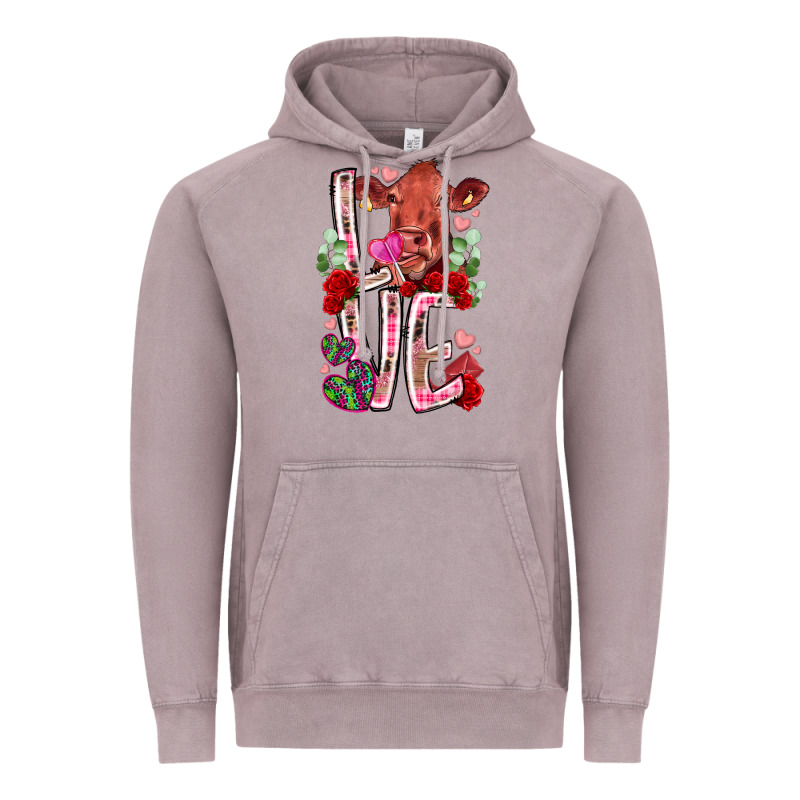 Love Cow Valentine Vintage Hoodie by RacoonDesign | Teevron