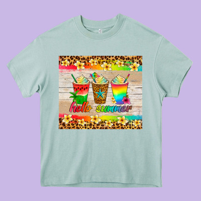 Hello Summer Ice Coffee Heavy Core Tee Designed By Artiststas
