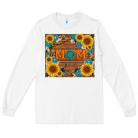 White sunflower gemstone and mom with cowhide Long Sleeve Tee - Artiststas