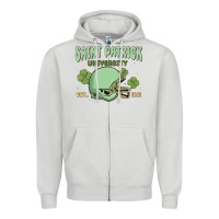 Dove Grey saint patrick university Zipper Hoodie - MaliasSmallBusiness