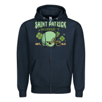 Navy saint patrick university Zipper Hoodie - MaliasSmallBusiness