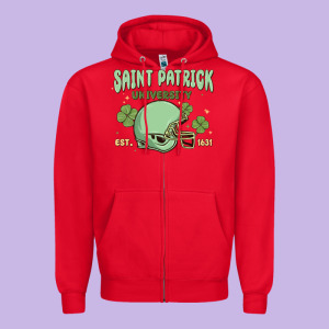 Saint Patrick University Zipper Hoodie Designed By Maliassmallbusiness