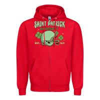 Red saint patrick university Zipper Hoodie - MaliasSmallBusiness