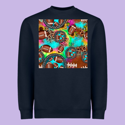Football Tie Dye Gemstone Sunflower Seamless Pattern Heavyweight Sweatshirt Designed By Jahusdesignshop