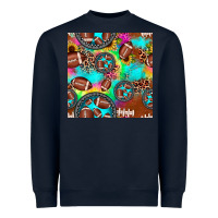 Navy football tie dye gemstone sunflower seamless pattern Heavyweight Sweatshirt - JahusDesignShop