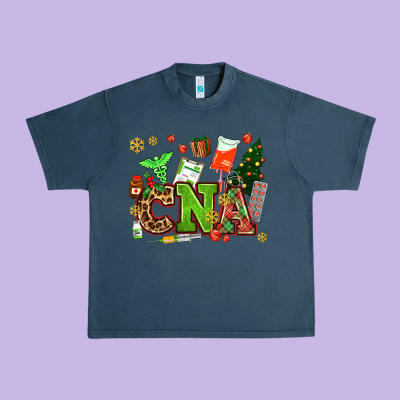 Cna Christmas Urban Heavy Tee Designed By Adodesignshop
