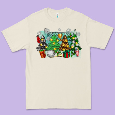Christmas Trees With Tennis Premium Tee Designed By Zillion Design Studio