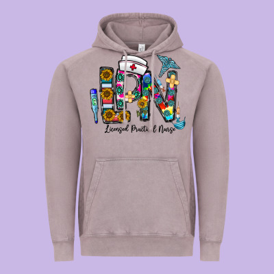 Lpn Licensed Practial Nurse Vintage Hoodie Designed By Cowhidedigitalart