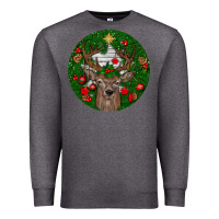 Charcoal Heather deer christmas Premium Sweatshirt - BundleAndBundleShop