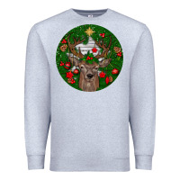 Heather Grey deer christmas Premium Sweatshirt - BundleAndBundleShop