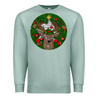 Seafoam deer christmas Premium Sweatshirt - BundleAndBundleShop