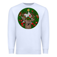 White deer christmas Premium Sweatshirt - BundleAndBundleShop