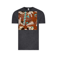 Vintage Black football leopard gemstone seamless pattern Vintage Tee - JahusDesignShop