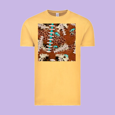 Football Leopard Gemstone Seamless Pattern Vintage Tee Designed By Jahusdesignshop