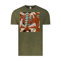 Vintage Olive football leopard gemstone seamless pattern Vintage Tee - JahusDesignShop