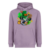 Lavender St. Patrick Cow Clover Heavyweight Hoodie - BundleAndBundleShop