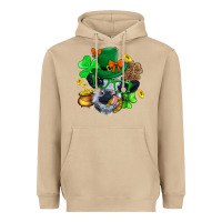 Mushroom St. Patrick Cow Clover Heavyweight Hoodie - BundleAndBundleShop