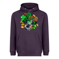 Plum St. Patrick Cow Clover Heavyweight Hoodie - BundleAndBundleShop