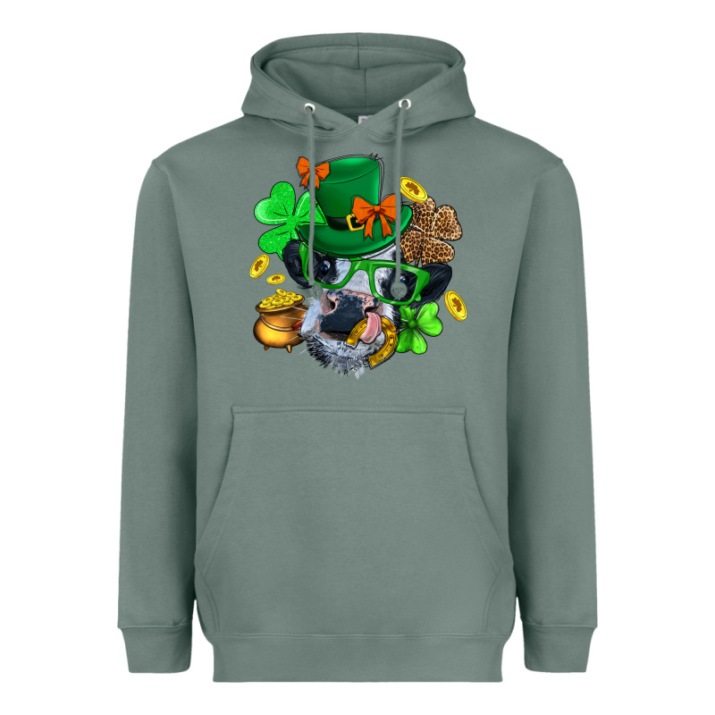 St. Patrick Cow Clover Heavyweight Hoodie by BundleAndBundleShop | Teevron