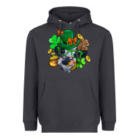 Smoke St. Patrick Cow Clover Heavyweight Hoodie - BundleAndBundleShop