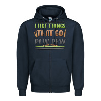 Navy i like things that go pew pew Zipper Hoodie - MaliasSmallBusiness