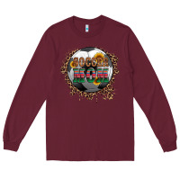 Burgundy soccer mom with serape and leopard Long Sleeve Tee - Artiststas