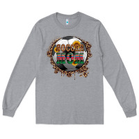 Heather Grey soccer mom with serape and leopard Long Sleeve Tee - Artiststas