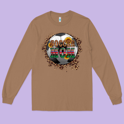 Soccer Mom With Serape And Leopard Long Sleeve Tee Designed By Artiststas