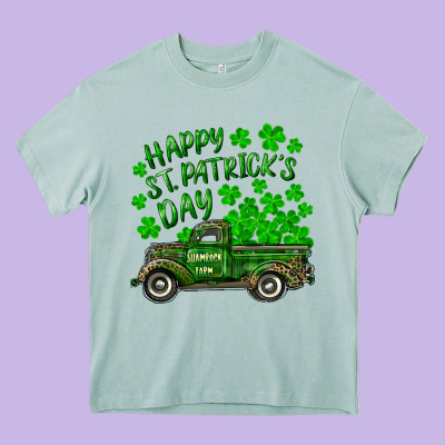 Heavy Core Tee happy st. patricks day shamrock farm truck