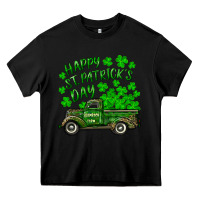 Black happy st. patricks day shamrock farm truck Heavy Core Tee - RanaPortraitStore