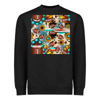 Black football cowhide sunflower seamless pattern Heavyweight Sweatshirt - JahusDesignShop