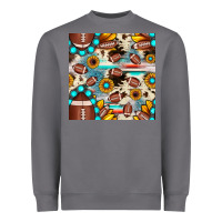 Storm football cowhide sunflower seamless pattern Heavyweight Sweatshirt - JahusDesignShop