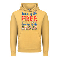 Vintage Mustard home of the free because of the brave Vintage Hoodie - HRA Design Shop