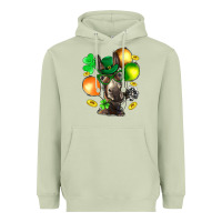 Matcha St. Patricks Clovers With Donkey Heavyweight Hoodie - BundleAndBundleShop