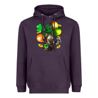 Plum St. Patricks Clovers With Donkey Heavyweight Hoodie - BundleAndBundleShop