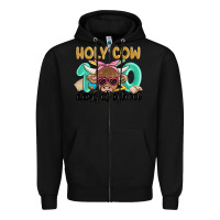 Black holy cow 100 days of school Zipper Hoodie - MaliasSmallBusiness