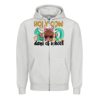 Dove Grey holy cow 100 days of school Zipper Hoodie - MaliasSmallBusiness