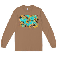 Toasted Coconut glitter leopard turquoise background Long Sleeve Tee - AdoDesignShop