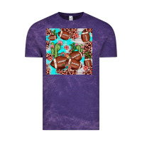 Cloud Purple football leopard cactus seamless pattern Vintage Tee - JahusDesignShop