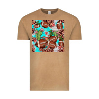 Vintage Camel football leopard cactus seamless pattern Vintage Tee - JahusDesignShop