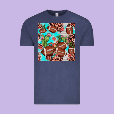 Football Leopard Cactus Seamless Pattern Vintage Tee Designed By Jahusdesignshop