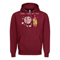 Burgundy will you be my Zipper Hoodie - MaliasSmallBusiness