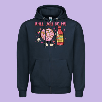 Will You Be My Zipper Hoodie Designed By Maliassmallbusiness