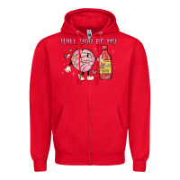 Red will you be my Zipper Hoodie - MaliasSmallBusiness