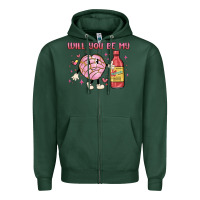 Sports Green will you be my Zipper Hoodie - MaliasSmallBusiness