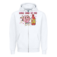 White will you be my Zipper Hoodie - MaliasSmallBusiness
